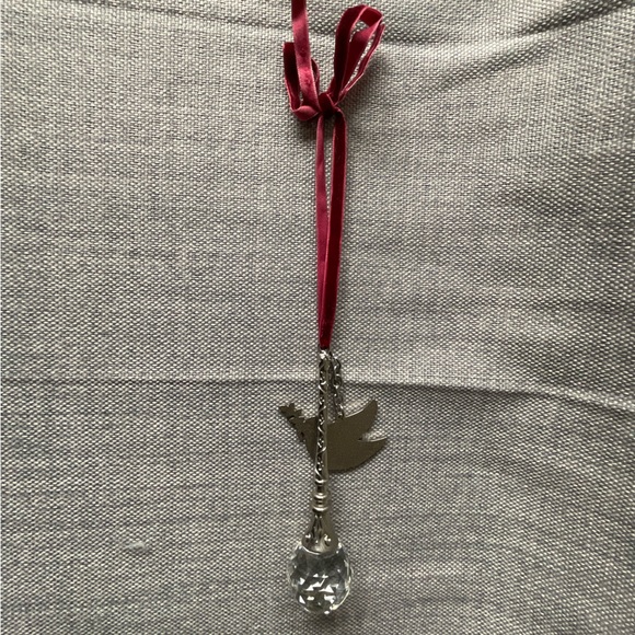 Bowring Make A Wish Lead Crystal Christmas Holiday Dove Silver Tone Ornament - Picture 9 of 14